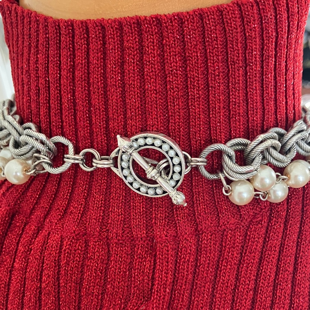 Elegant Silver and Gold Charm Necklace - Picture 7 of 8
